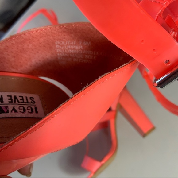 Steve madden X iggy azalea gladiator high-heel sandals neon orange, coral 7.5 - Picture 10 of 14